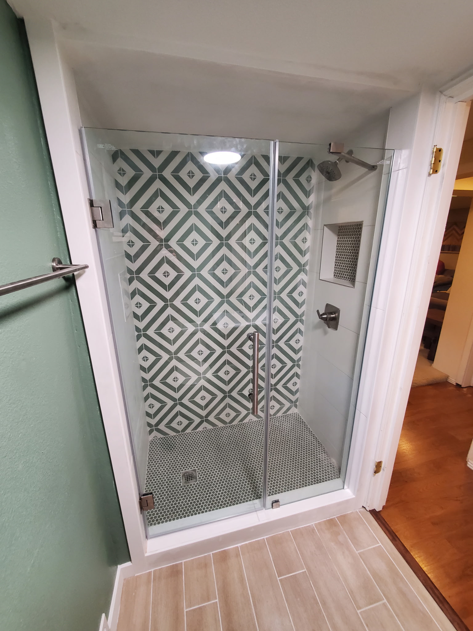 Geometric Tile Shower